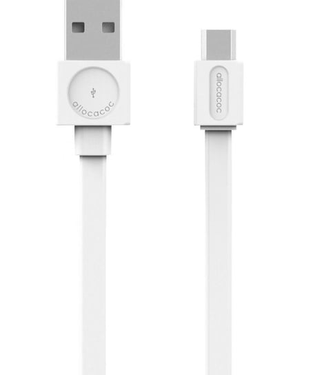 Kabel allocacoc USBcable Microusb Flat 10452WT/USBMBC (USB M - Micro USB M; 1,5m; kolor biały) ALLOCACOC