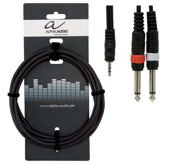 Kabel ALPHA AUDIO 1xJack 3,5mm STEREO- 2xJack 6,3mm MONO 1,5m Alpha audio