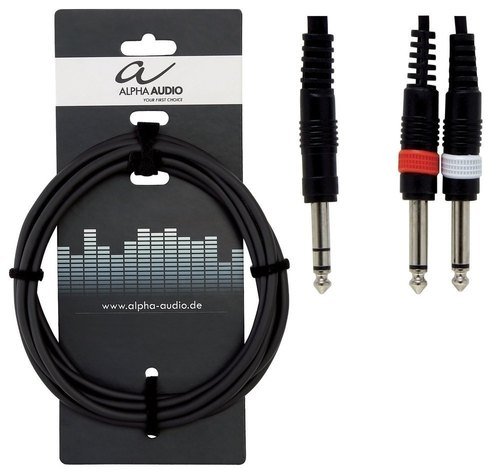 Kabel ALPHA AUDIO 1xJack 6,3mm STEREO - 2xJack 6,3mm MONO 1,5m Alpha audio