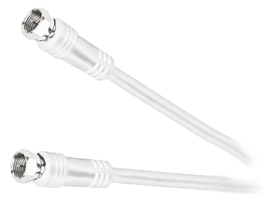 Kabel antenowy wtyk F – wtyk F długość 1,8m biały KPO2288 Cabletech