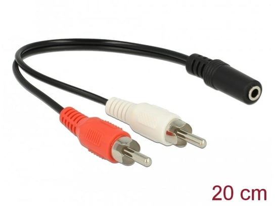 Kabel audio 2x rca (chinch)(m)->minijack 3.5mm(f) 0.2m delock Delock