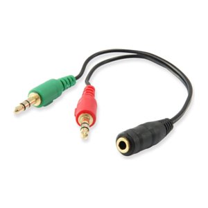 Kabel audio Ewent EC1642 0,15 m 3,5 mm 2x3,5 mm czarny, zielony, czerwony Ewent