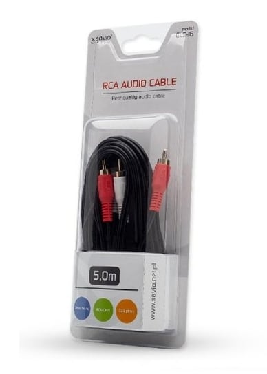 Kabel audio RCAx2 CLS-16 SAVIO, 5 m SAVIO