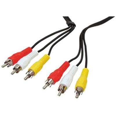 Kabel audio-wideo z 3 męskimi złączami RCA na 3 męskie złącza RCA o długości 1,5 m Inna marka