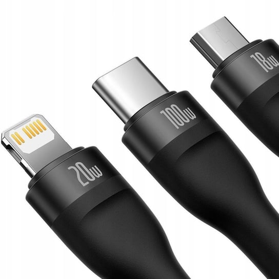 Kabel Baseus 3w1 USB-C Lightning MicroUSB 66W 1.2m Baseus