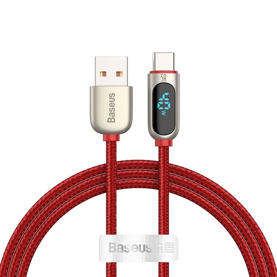 Kabel, Baseus, Display USB - USB-C 5A 1,0 m, czerwony Baseus