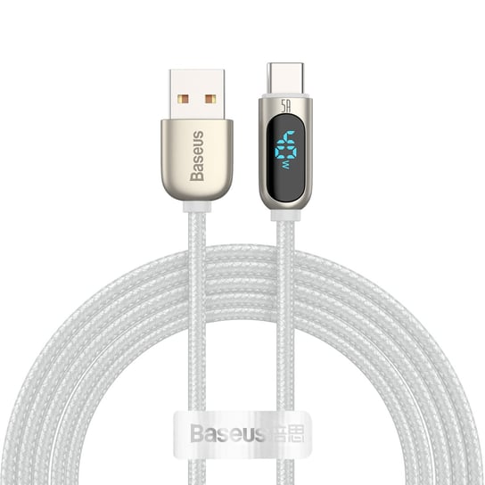 Kabel, Baseus, Display USB - USB-C 5A 2,0 m, biały Baseus