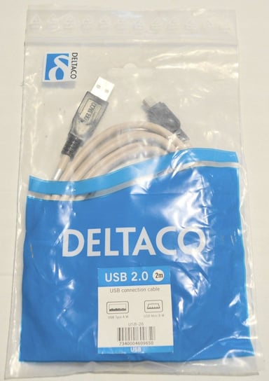 Kabel Deltaco USB - mini USB 2 metry Deltaco