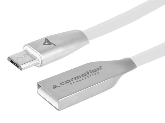 Kabel do ładowania i synchronizacji, 120 cm, USB   micro USB, biały Carmotion