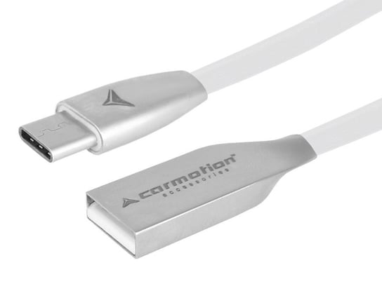 Kabel do ładowania i synchronizacji, 120 cm, USB   USB-C, biały Carmotion