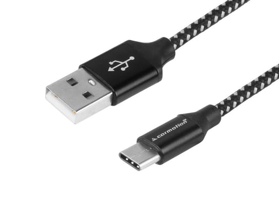 Kabel do ładowania i synchronizacji, 300 cm, w oplocie z mikrofibry, USB   USB-C Carmotion