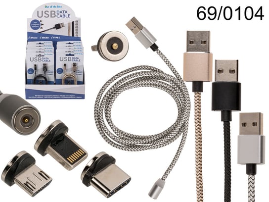 Kabel do ładowania iPhone, Micro USB, Typ C, magnetyczne końcówki Inny producent