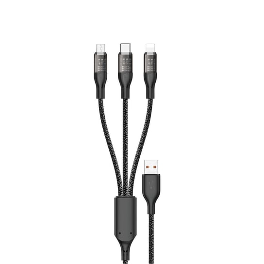 Kabel do szybkiego ładowania 120W 1m  3w1 USB - USB-C / microUSB / Lightning Dudao L22X - srebrny Dudao