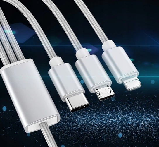 KABEL DO TELEFONU 3w1 MICRO USB USB-C Lightning 120cm Inny producent