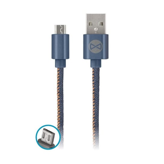Kabel FOREVER Jeans USB - microUSB 1,0 m 2A, niebieski Forever