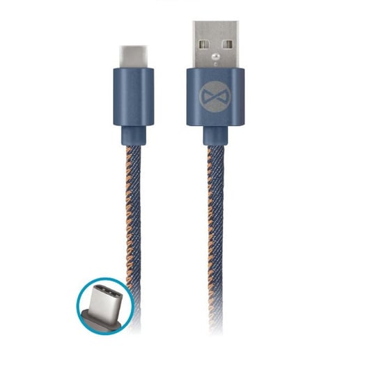 Kabel FOREVER Jeans USB - USB-C 1,0 m 2A, niebieski Forever