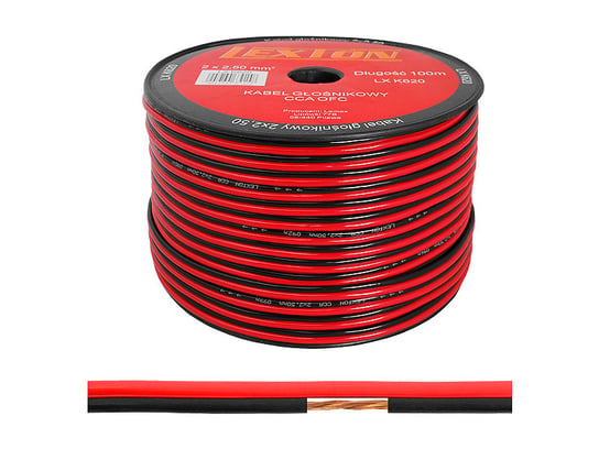 Kabel głośnikowy LEXTON 2x2.50 CCA czarno/czerwony Lexton