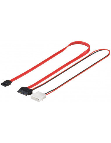 Kabel HDD S-ATA SlimLine 1.5 GBits / 3 Gbits 2in1 - Długość kabla 0.3 m Goobay