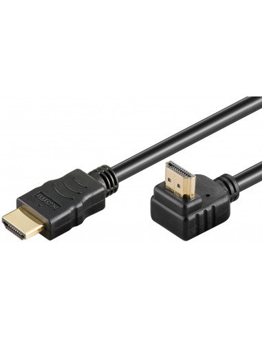 Kabel HDMI™ 90° o dużej szybkości z Ethernetem - Długość kabla 0.5 m Goobay