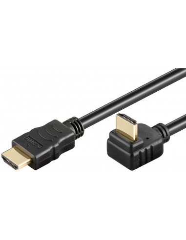 Kabel HDMI + Ethernet, pozłacany, typ A - typ A 270°, 4K, 1,5m Goobay