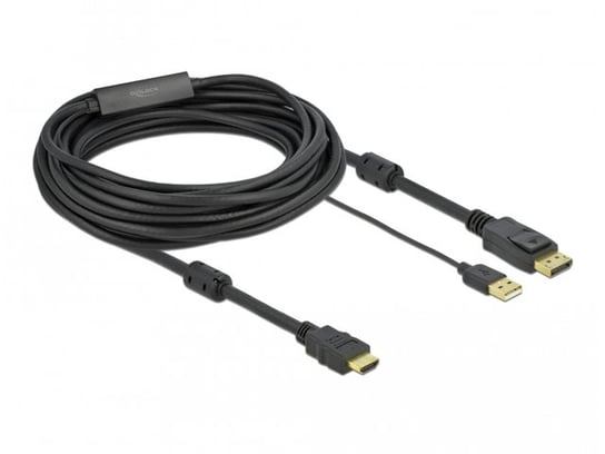 Kabel hdmi(m)->displayport(m) 7m 4k zasilany usb-a(m) czarny delock Delock