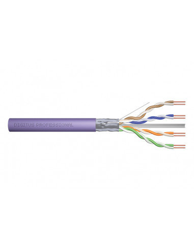 Kabel instalacyjny DIGITUS kat.6, F/UTP, Eca, AWG 23/1, LSOH, 305m, fioletowy, karton DIGITUS Professional