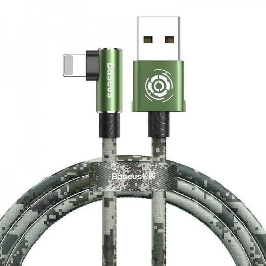 Kabel kątowy BASEUS Lightning USB Camouflage, 2.4A, 1m, zielony Baseus