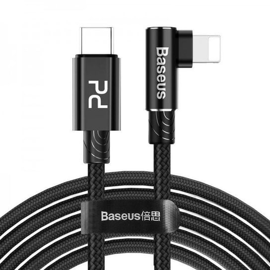 Kabel kątowy USB-C do Lightning PD BASEUS MVP Elbow, 18W, 2m, czarny Baseus