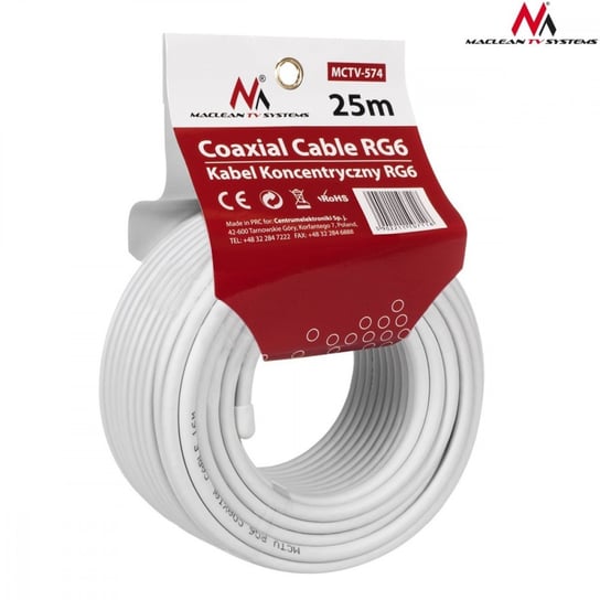 Kabel koncentryczny 1.0CCS RG6 MCTV-574 MACLEAN, 25 m Maclean