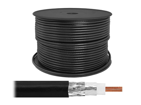 Kabel koncentryczny H155 100m, czarny 50 Ohm. Lexton