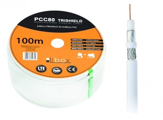 Kabel koncentryczny LIBOX PCC-80, 100m Libox
