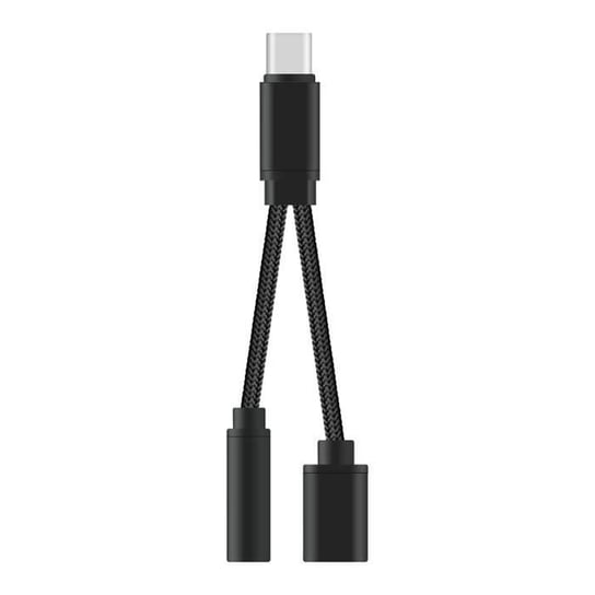 Kabel konwertujący USB-C na 3,5 mm typu C audio 2 w 1 Adapter słuchawkowy 3,5 mm Audio Jack (czarny) A227 Inna producent