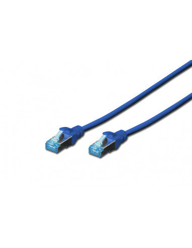 Kabel krosowy (patch cord) RJ45-RJ45, kat.5e, SF/UTP, AWG 26/7, PVC, 0.5m, niebieski, 1szt DIGITUS Professional