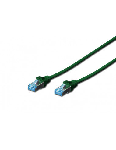 Kabel krosowy (patch cord) RJ45-RJ45, kat.5e, SF/UTP, AWG 26/7, PVC, 0.5m, zielony, 1szt DIGITUS Professional
