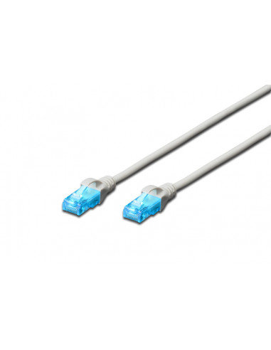 Kabel krosowy (patch cord) RJ45-RJ45, kat.5e, U/UTP, AWG 26/7, PVC, 0.5m, szary, 1szt DIGITUS Professional