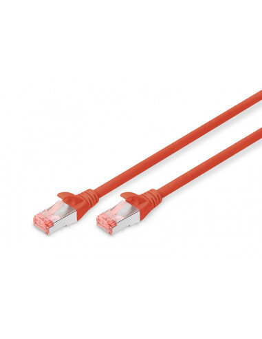 Kabel krosowy (patch cord) RJ45-RJ45, kat.6, S/FTP, AWG 27/7, LSOH, 0.5m, czerwony, 1szt DIGITUS Professional