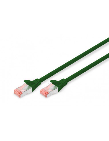 Kabel krosowy (patch cord) RJ45-RJ45, kat.6, S/FTP, AWG 27/7, LSOH, 0.5m, zielony, 1szt DIGITUS Professional