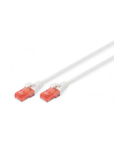 Kabel krosowy (patch cord) RJ45-RJ45, kat.6, U/UTP, AWG 26/7, LSOH, 0.25m, biały, 1szt DIGITUS Professional