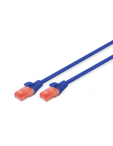 Kabel krosowy (patch cord) RJ45-RJ45, kat.6, U/UTP, AWG 26/7, LSOH, 0.25m, niebieski, 1szt DIGITUS Professional
