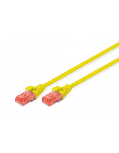 Kabel krosowy (patch cord) RJ45-RJ45, kat.6, U/UTP, AWG 26/7, LSOH, 0.25m, żółty, 1szt DIGITUS Professional