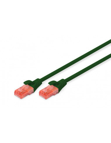 Kabel krosowy (patch cord) RJ45-RJ45, kat.6, U/UTP, AWG 26/7, LSOH, 1m, zielony, 1szt DIGITUS Professional