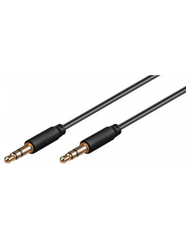 Kabel łączący audio AUX, 3,5 mm stereo 3-pinowy, cienki, CU - Długość kabla 1 m Goobay