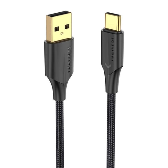 Kabel ładowania USB 2.0 do USB-C Vention CTFBF LED 3A 1m (czarny) Inna marka