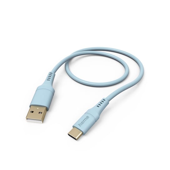 KABEL ŁADUJĄCY/DATA \"FLEXIBLE\", USB-A - USB-C, 1,5m, SILIKON, NIEBIESKI Hama