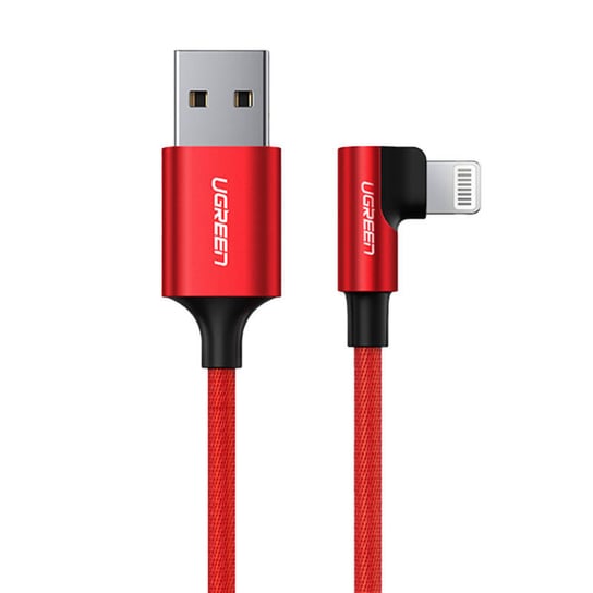 Kabel Lightning do USB-A kątowy UGREEN US299, 2.4A, 1m (czerwony) uGreen
