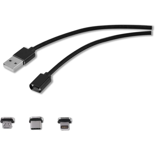 Kabel magnetyczny 3w1 USB typ C microUSB Lightning Qilive