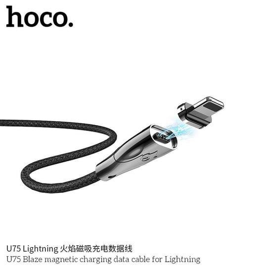 Kabel magnetyczny HOCO Blaze Lightning 8-pin U75, czarny HOCO.