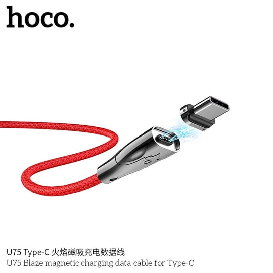 Kabel magnetyczny HOCO Blaze Typ C U75, czerwony HOCO.