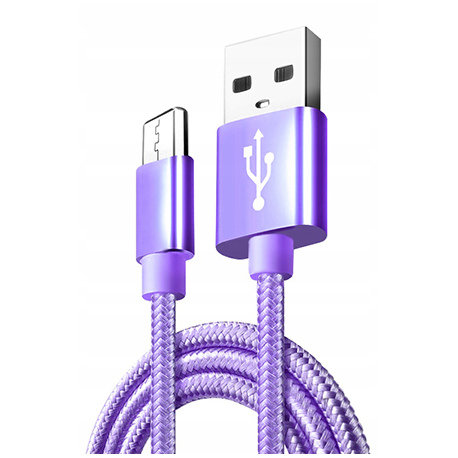 Kabel Micro-USB do szybkiego ładowania QUICK CHARGE 3.0 - Fioletowy. EtuiStudio