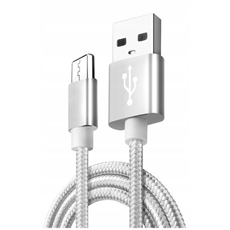 Kabel Micro-USB do szybkiego ładowania QUICK CHARGE 3.0 - Srebrny. EtuiStudio